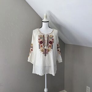 Johnny Was Clansy Peasant Blouse